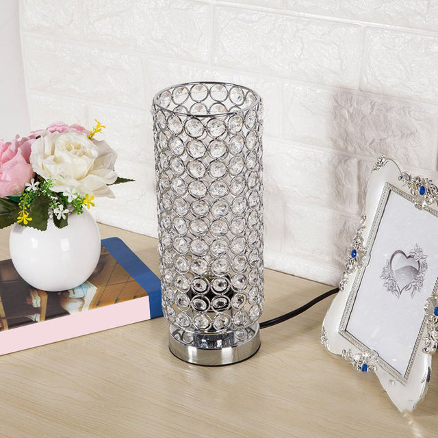 Krystal Bordlampe - Modern Natlampe med Krom Finish