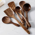 NordTeak 7-delt køkkenhjælper sæt – premium teaktræ værktøjer til stilfuld og alsidig madlavning
