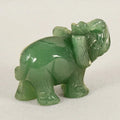 Grøn Aventurine Jade Sten Elefant Statue