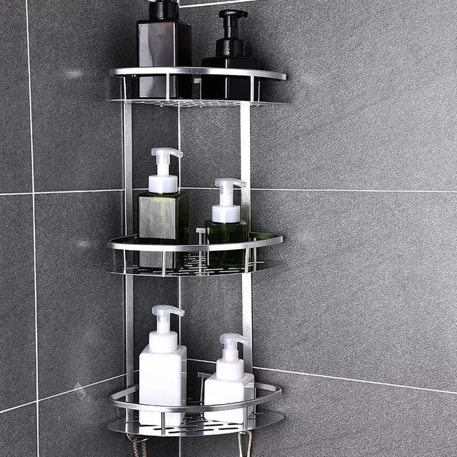 3-lags rumaluminium badeværelseshjørneshelf