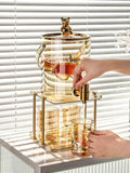 Glas juice dispenser med 4 kopper