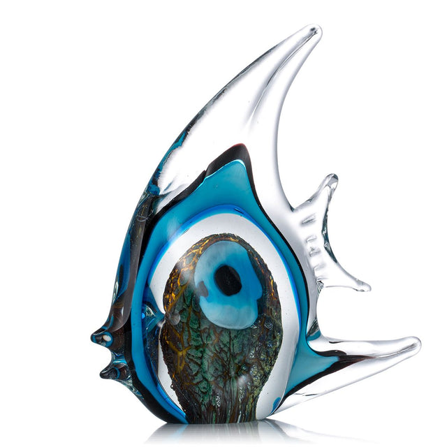 Multifarvet Prikket Tropisk Fisk Delikat Glas Skulptur Elegant Lejlighed Dekoration Glas Fisk Udsøgt Rum Lejlighed Dekoration Håndværk