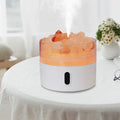 Saltlampe Diffuser - USB Ultrasonisk Æterisk Oliediffuser med Himalayasaltkrystaller & Nattelys