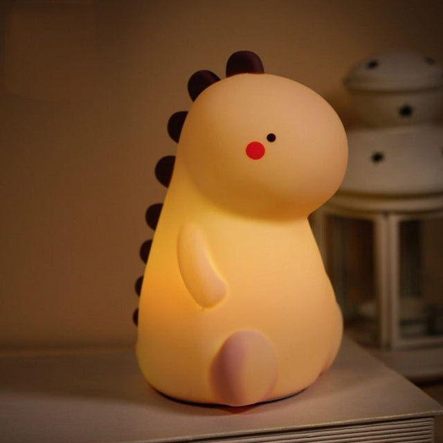 Squishy Silikone Blushende Dinosaur LED Nattelys - Perfekt Gave til Børn og Piger