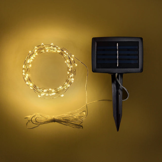 100er LED Micro Solar Lyskæde varm hvid