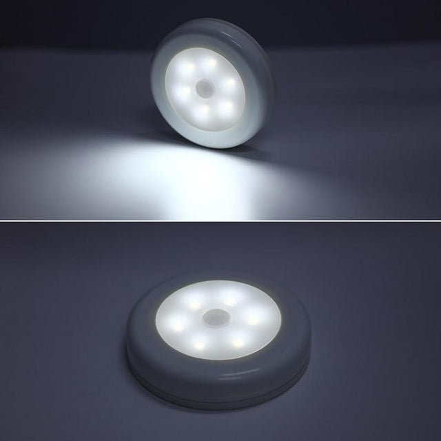 IcoolGadgets Infrarød PIR Bevægelsessensor 6 LED Natlys Trådløs Detektorlamp Væglampe Lys Automatisk Tænd/Sluk Skab Batteridrevet