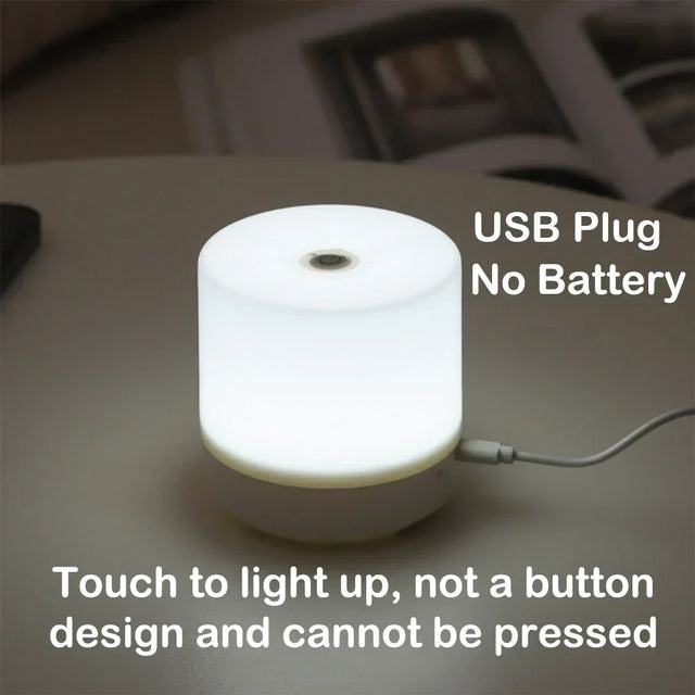 Kreativ USB Natbordlampe - Touch-Dimmende LED Natlys til Soveværelse & Studenterbolig