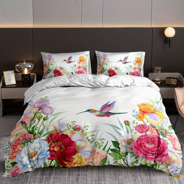 Farverige Flowers Aura Duvet med Pudebetræk