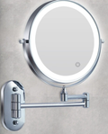 Sort LED Genopladeligt Makeup Spejl – 3-farvet Lys