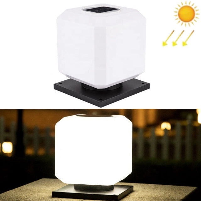 003 Solfyrkantet Udendørs Postlampe LED Vandtætte Væglamper, Størrelse: 20cm (Hvidt Lys)