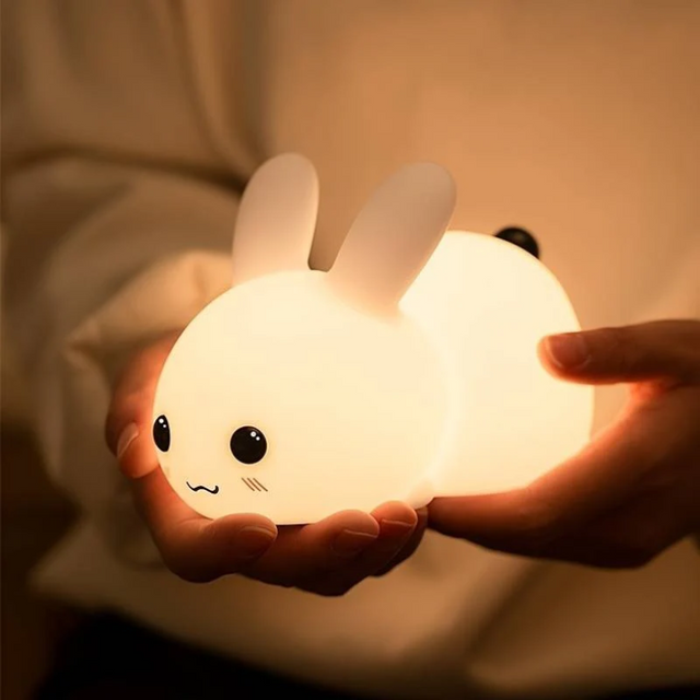 Bunnilo Børns Nattelys Kanin | Blødt Søvnlys | Børnesikkert & Energibesparende