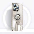 iPhone MagSafe Serie | Transparent elektroplateret roterende stand telefoncover