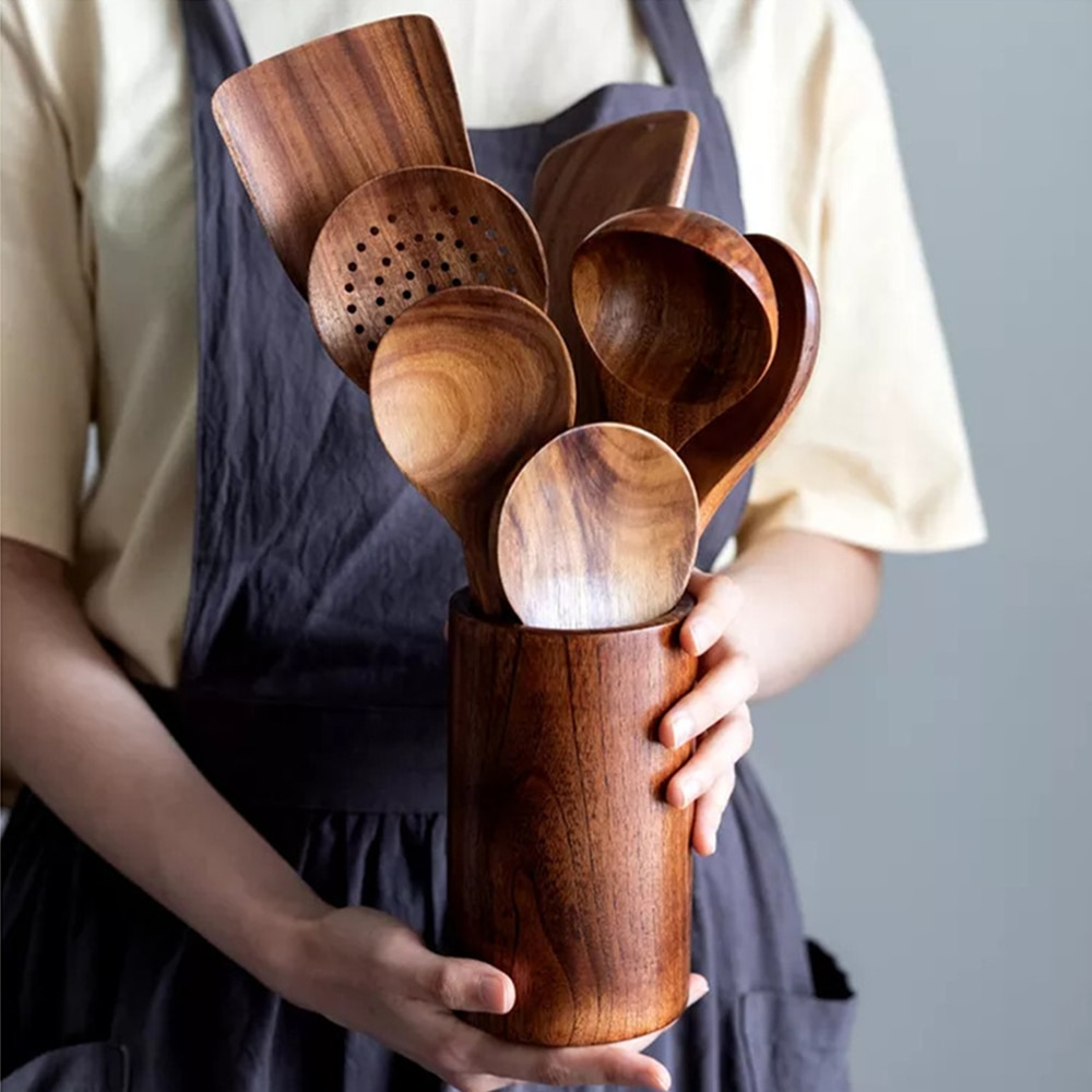 Ecochef – Sæt af Teak Køkkenredskaber