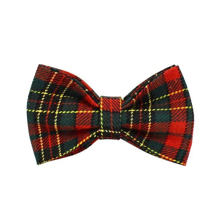 Julehundehalsbånd Tartan Med Grøn Baggrund Hundesele Sæt