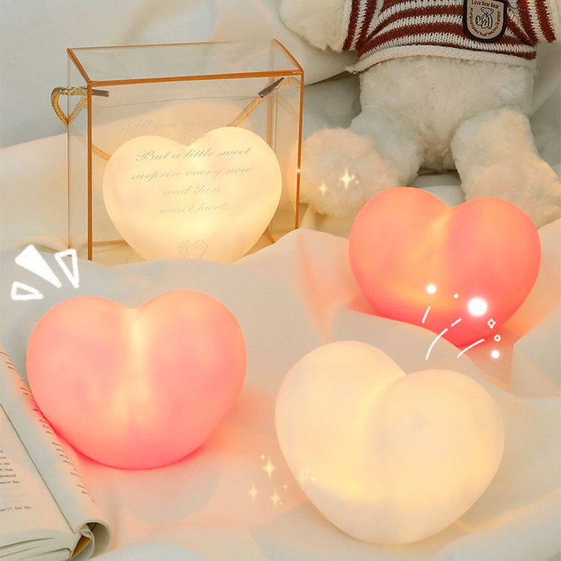 LuvSphere Silikone LED Natlampe | Hjerteformet Design | Bordlampe | Varm Stemningslys | Dekorativ