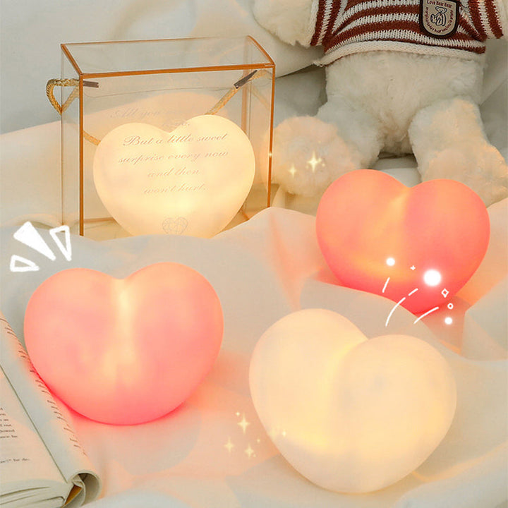 LuvSphere Silikone LED Natlampe | Hjerteformet Design | Bordlampe | Varm Stemningslys | Dekorativ