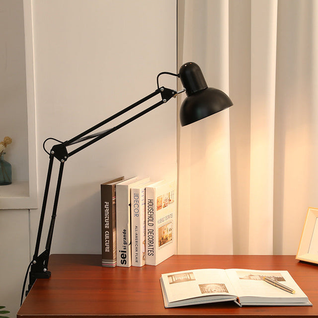 Moderne minimalistisk sammenklappelig bordlampe med lang arm og clip lavet af ABS med 1 lys til soveværelset