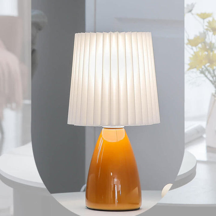 Skandinavisk Retro Bordlampe med Foldskaft og Glasbase