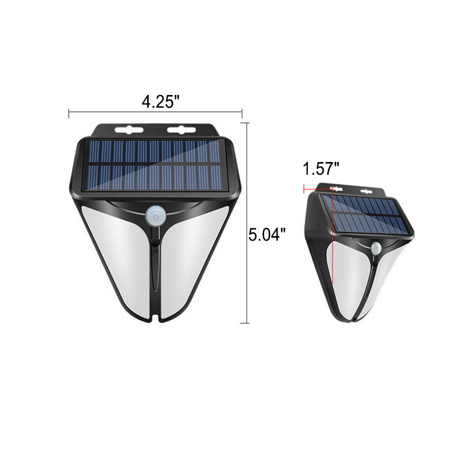 Solenergi Intelligent Trekant Udendørs Vandtæt Kropssensor Patio LED Væglampe