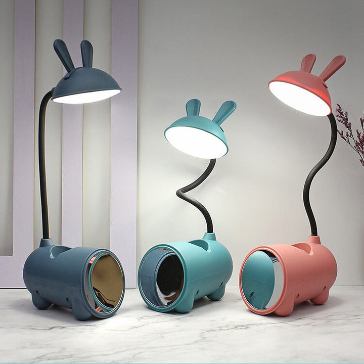 Karikatur Kreativ Kanin LED Touch USB Pen Holder Skrivebordslampe