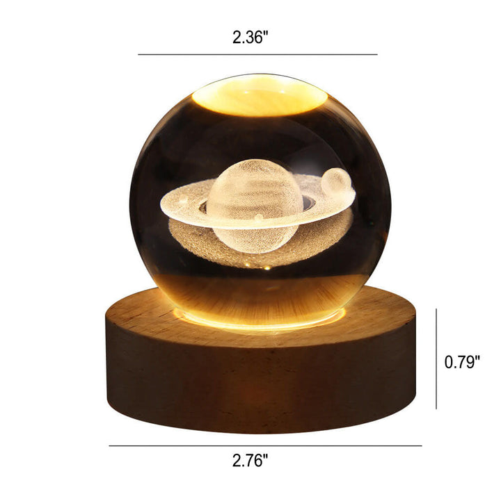 Kreativ Dekorativ Stjerne System Krystal Bold USB LED Natlampe Bordlampe