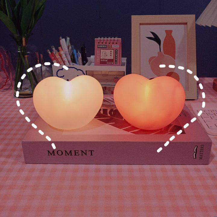 LuvSphere Silikone LED Natlampe | Hjerteformet Design | Bordlampe | Varm Stemningslys | Dekorativ
