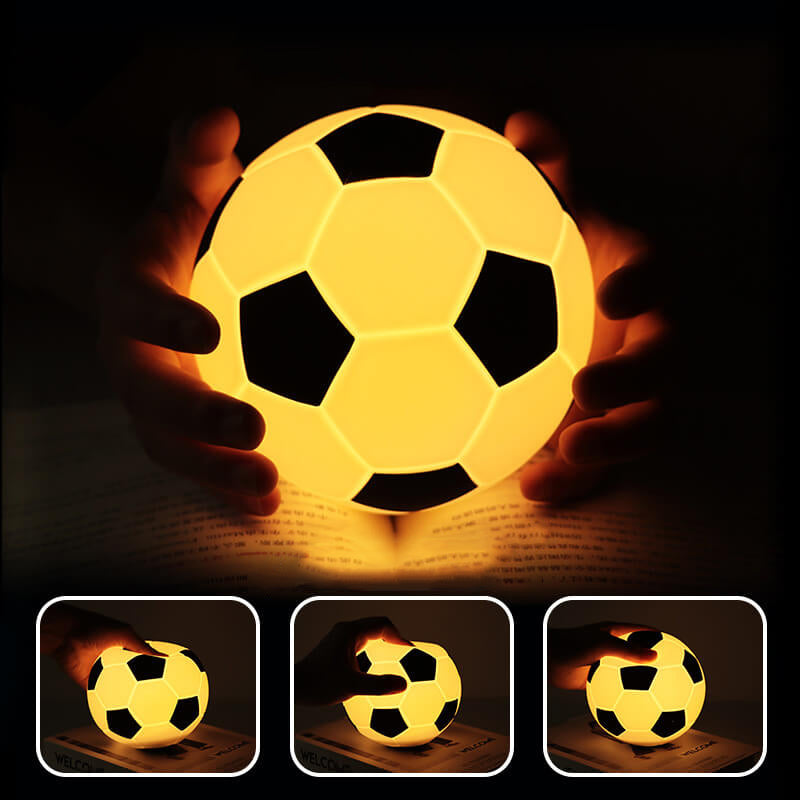 Kreativ Fodbold Silikone LED Nattelys USB Opladelig Bordlampe