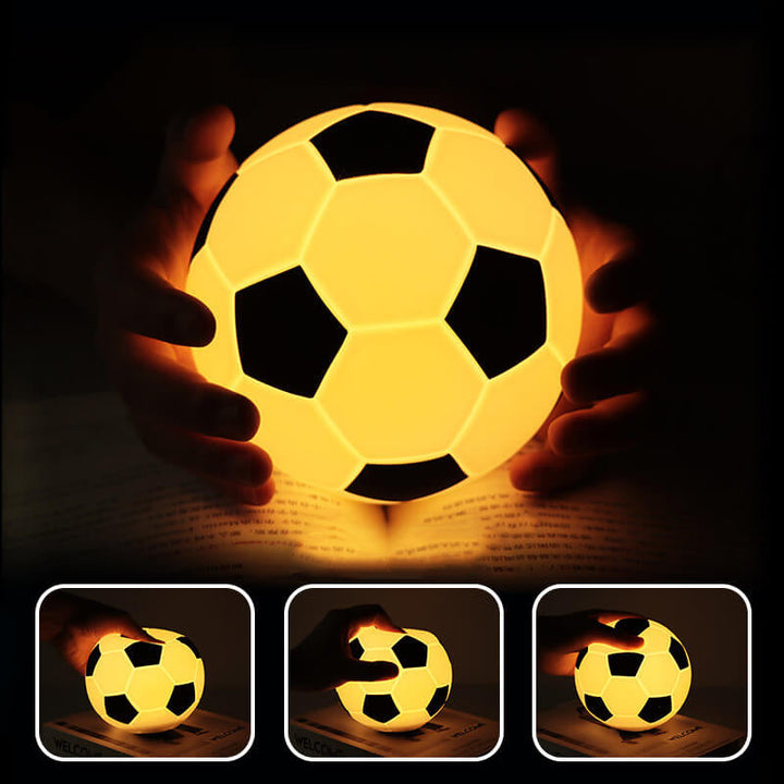 Kreativ Fodbold Silikone LED Nattelys USB Opladelig Bordlampe