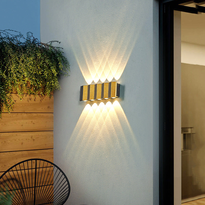 Moderne Lys Luksus Guld Aluminium Udendørs Vandtæt Terrasse LED Væglampe