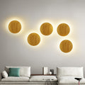 Moderne Minimalistisk Rund Uregelmæssig Oval Træ LED Væglampe til Stue