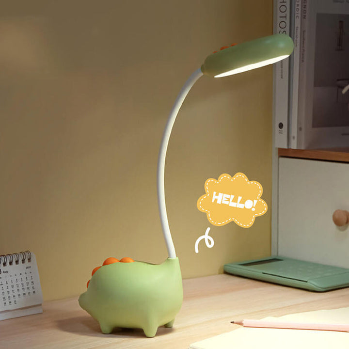 Genopladelig LED Skrivebordslampe med Cartoon Dinosaur Øjepleje