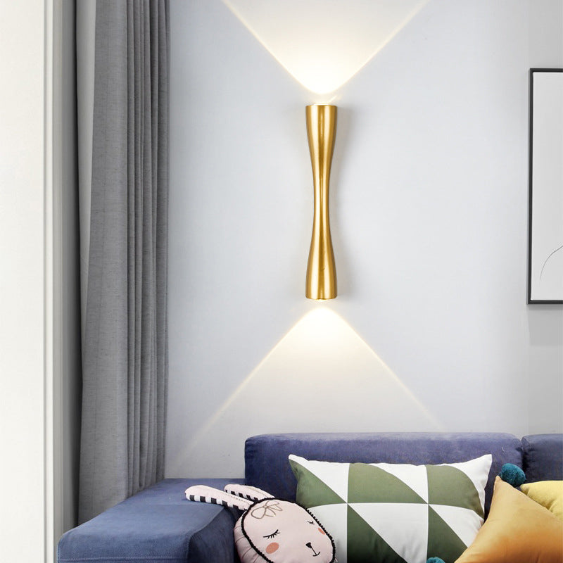 Moderne Enkel Lang Horn 2-Lys LED Indendørs og Udendørs Væglampe
