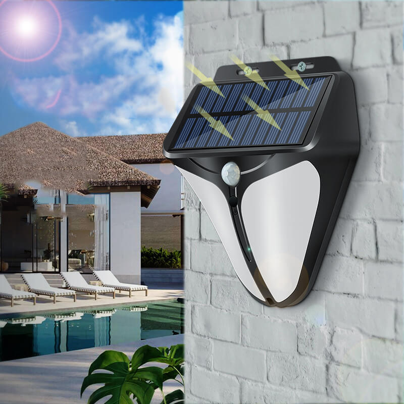 Solenergi Intelligent Trekant Udendørs Vandtæt Kropssensor Patio LED Væglampe
