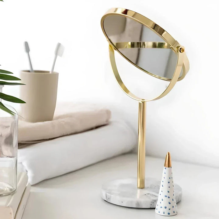 Naturlig Marmor 360 Rotating Makeup Vanity Spejl
