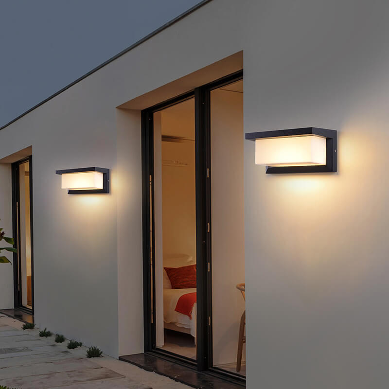 Modern Minimalistisk Solrektangel PC LED Udendørs Væglampe til Udendørs Patio