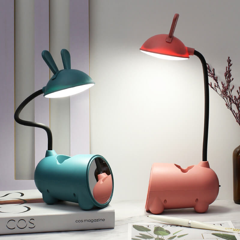Karikatur Kreativ Kanin LED Touch USB Pen Holder Skrivebordslampe