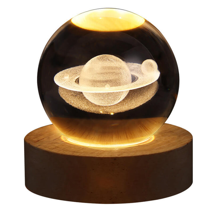 Kreativ Dekorativ Stjerne System Krystal Bold USB LED Natlampe Bordlampe