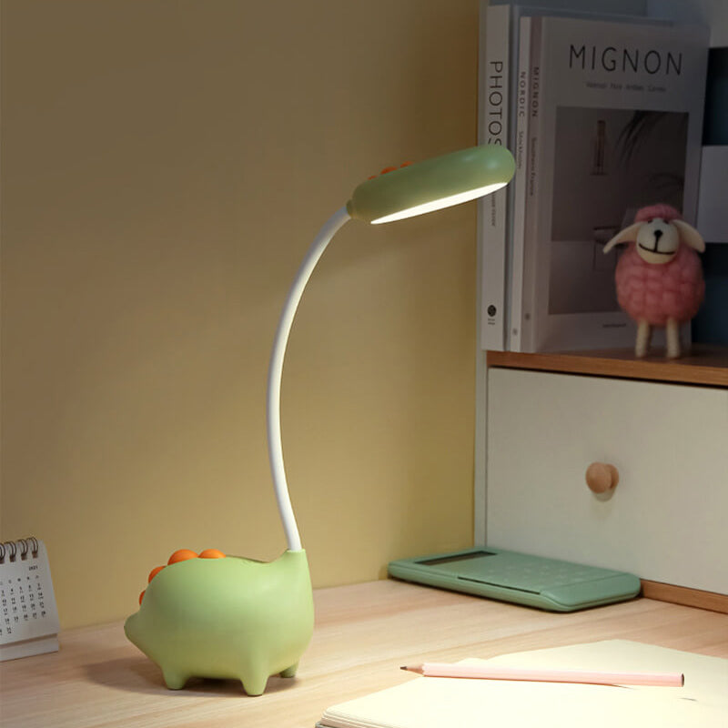 Genopladelig LED Skrivebordslampe med Cartoon Dinosaur Øjepleje