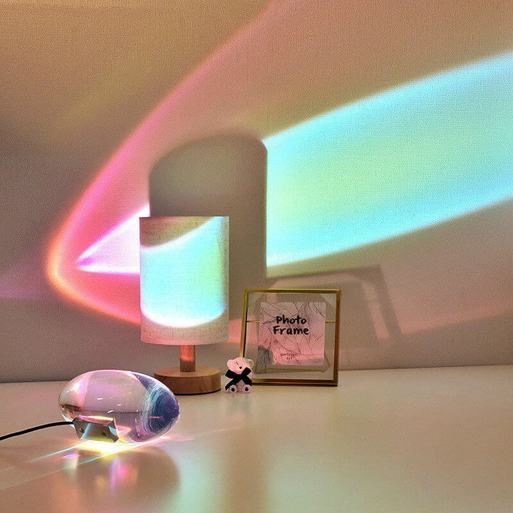 Kreativ Krystal Projektion Engel Øjne LED Bordlampe
