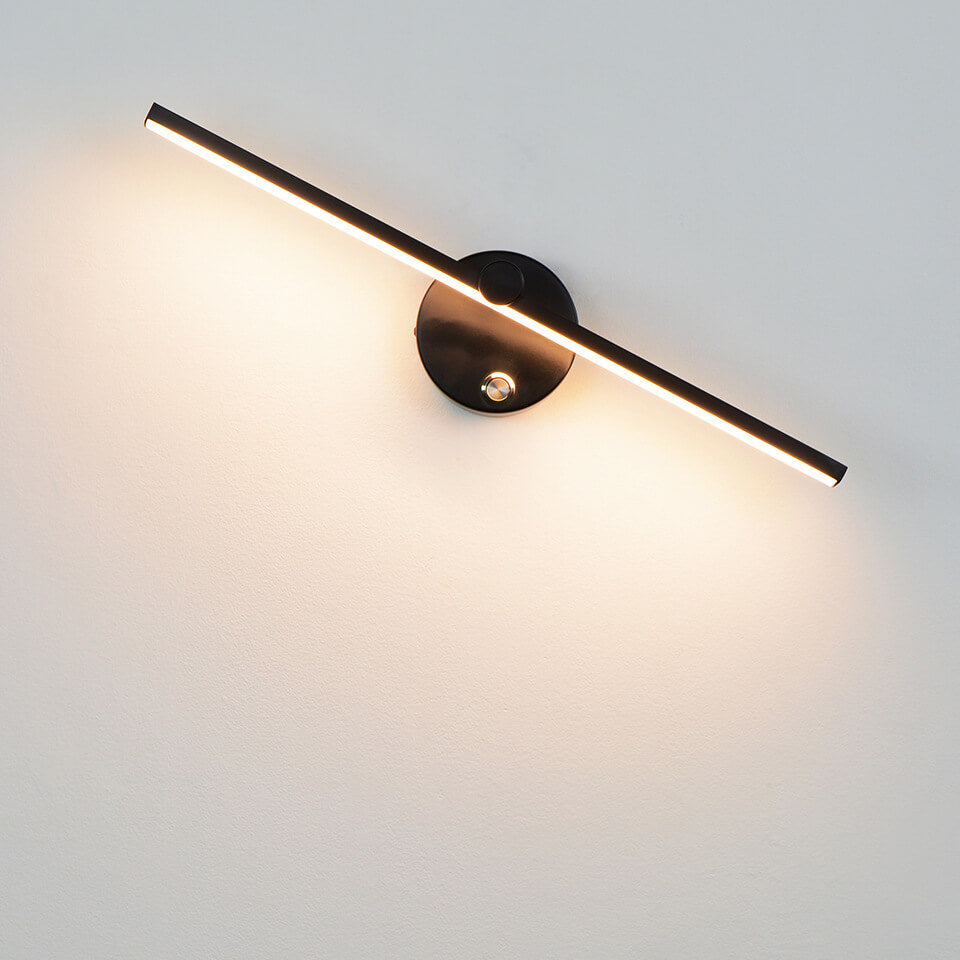 Nordisk Minimalistisk Aluminium Lang Bar Switch LED Spejl Væglampe