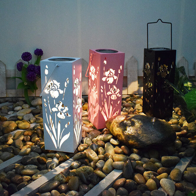 Sol Butterfly Rose Mønster Hult Søjle LED Udendørs Vandtæt Dekorativ Lampe