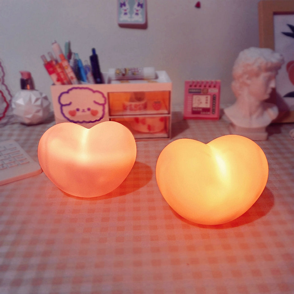 LuvSphere Silikone LED Natlampe | Hjerteformet Design | Bordlampe | Varm Stemningslys | Dekorativ