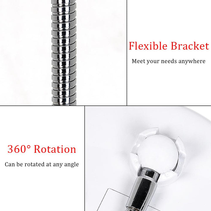 Makeup spejl med LED &amp;amp; forstørrelse - med sugekop og fleksibel arm |
