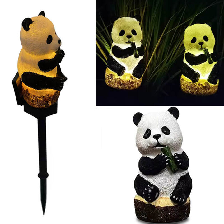 Solcelleharpiks panda udendørs vandtæt patio dekoration grundlys
