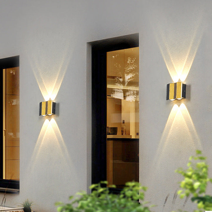 Moderne Lys Luksus Guld Aluminium Udendørs Vandtæt Terrasse LED Væglampe