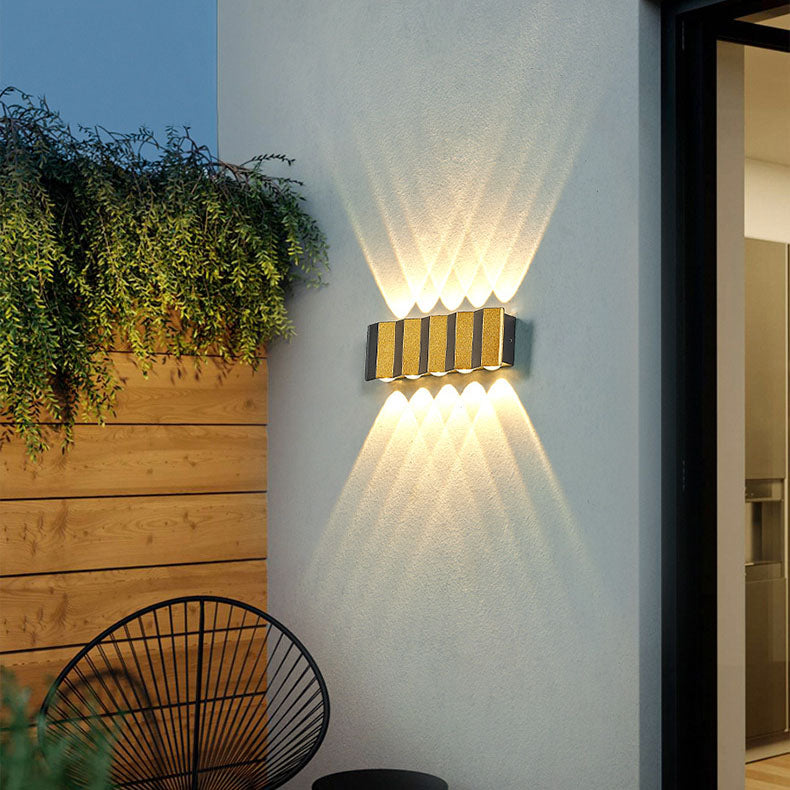 Moderne Lys Luksus Guld Aluminium Udendørs Vandtæt Terrasse LED Væglampe