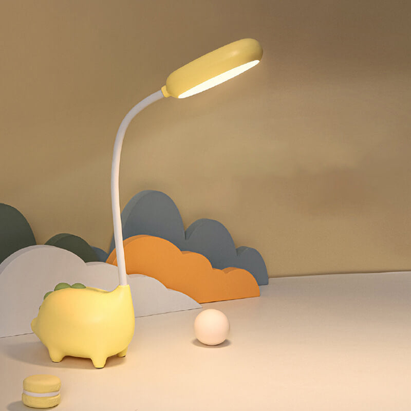 Genopladelig LED Skrivebordslampe med Cartoon Dinosaur Øjepleje