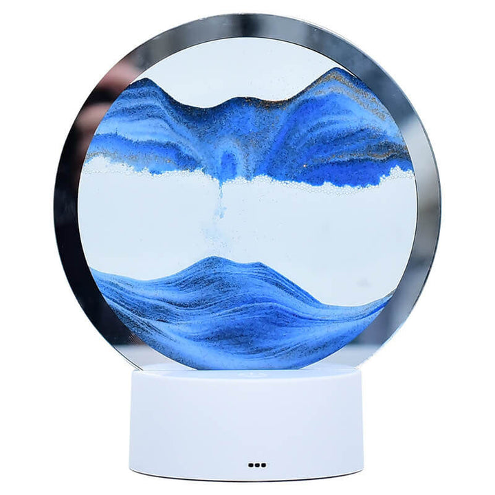 Kreativ Rund Timeglas Quicksand 3D LED Nattelys Bordlampe