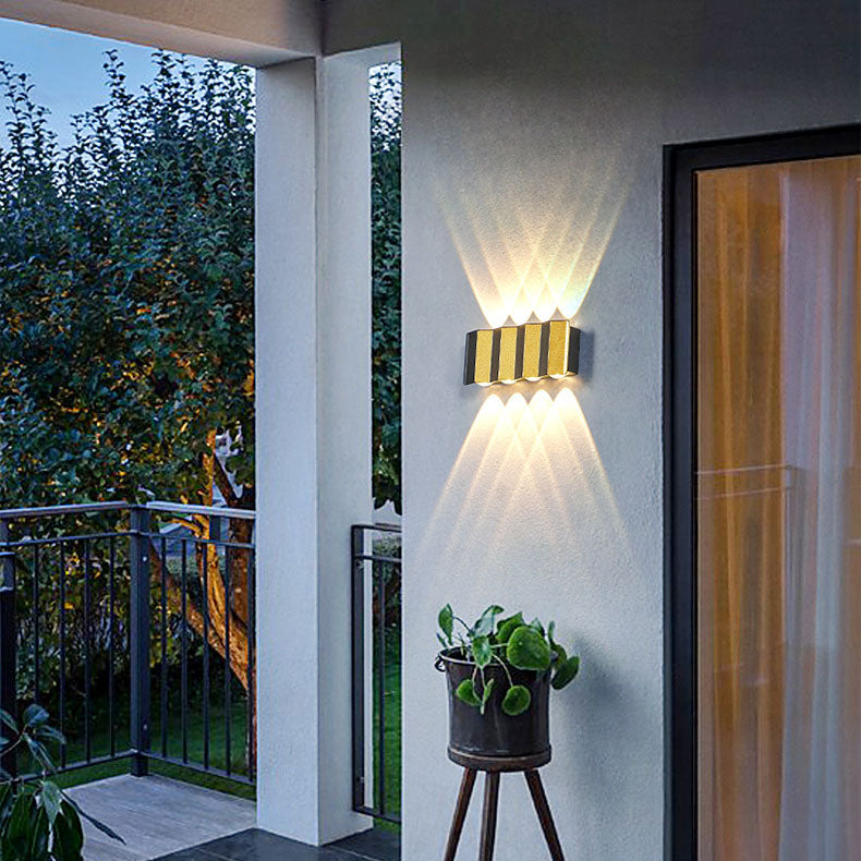 Moderne Lys Luksus Guld Aluminium Udendørs Vandtæt Terrasse LED Væglampe