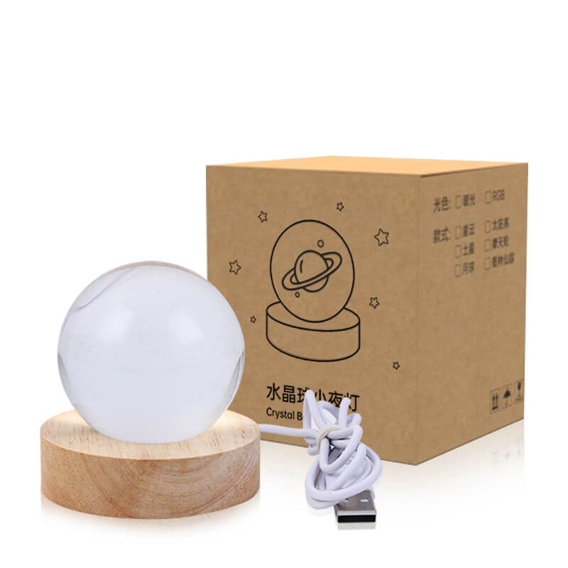 Kreativ Dekorativ Stjerne System Krystal Bold USB LED Natlampe Bordlampe